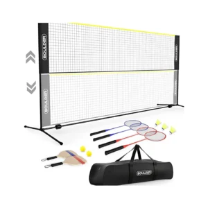 Boulder Sports Outdoor Net Set – All-in-One Badminton, Pickleball & Kids’ Volleyball Net (10ft Wide x 5ft max Height) Sports Set